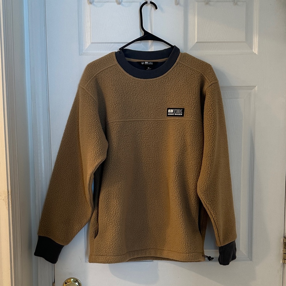 Eddie Bauer Tan Crewneck Sweater with Black Details